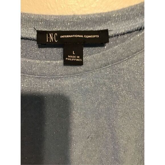 NWT INC International Concepts Blue Sparkly Long Sleeve Sweater - Picture 5 of 6